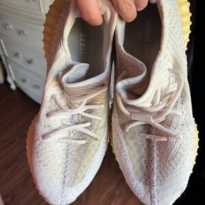 Adidas Cream White Knit Sneakers with Ribbed Midsole